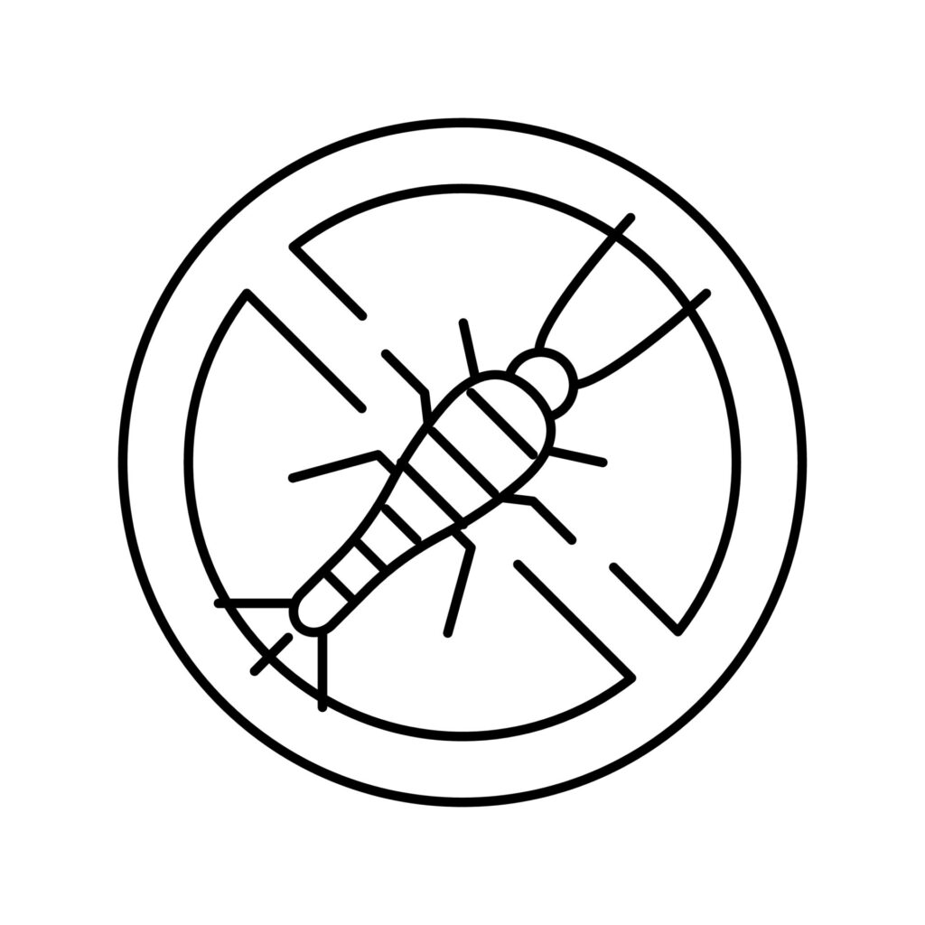 silverfish treatment line icon illustration vector